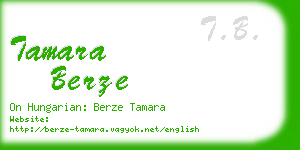 tamara berze business card